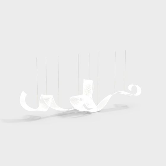 Elegant Low-Poly Drapery 3D model