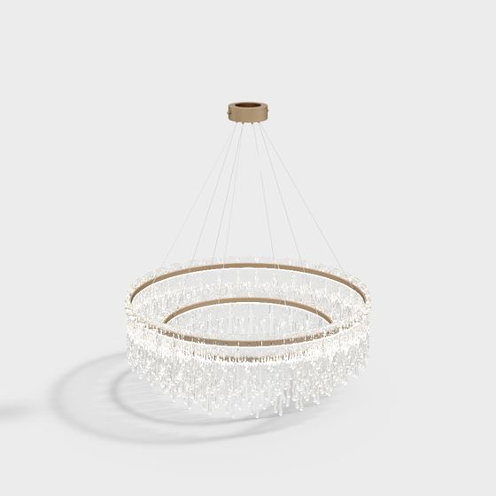 Elegant Low-Poly Crystal Chandelier 3D model