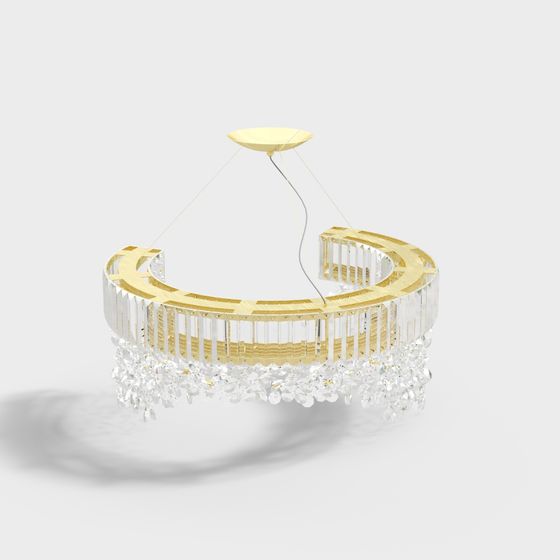 Stylish Crystal Chandelier 3D model for Modern Interiors