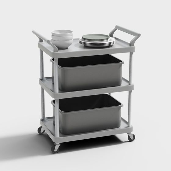Stylish Kitchen Cart 3D model