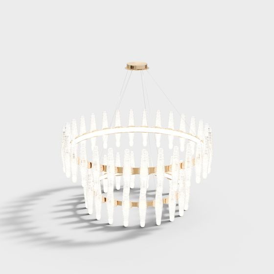 Elegant Low-Poly Chandelier 3D model