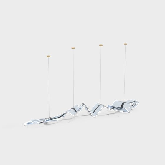Streamlined Pendant Light 3D model for Modern Spaces