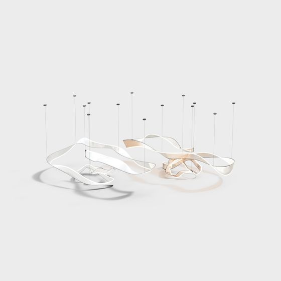 Flowing Lights 3D model for Contemporary Design