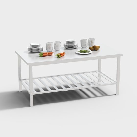 Minimalist Kitchen Table 3D model for Modern Spaces