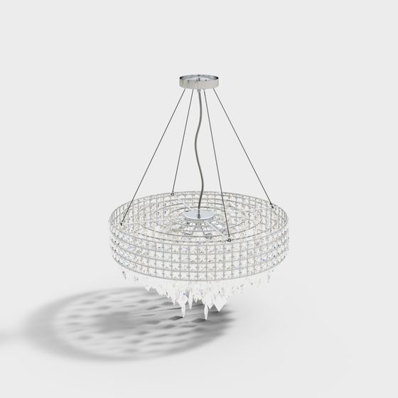 Elegant Low-Poly Crystal Chandelier 3D model
