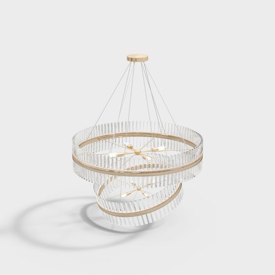 Chic Low-Poly Chandelier 3D model for Modern Spaces
