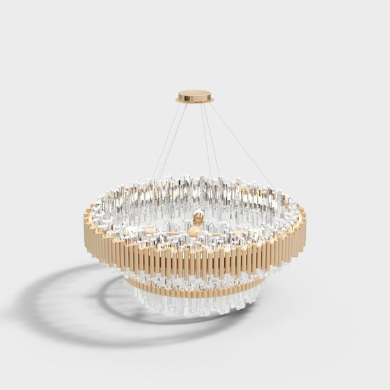 Luxurious Crystal Chandelier 3D model for Modern Spaces