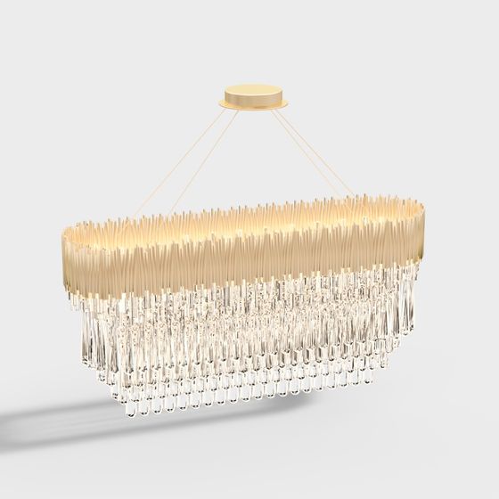 Stylish Low-Polygon Chandelier 3D model for Modern Interiors
