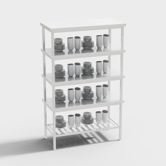 Stylish Stainless Steel Display Rack 3D model for Modern Interiors