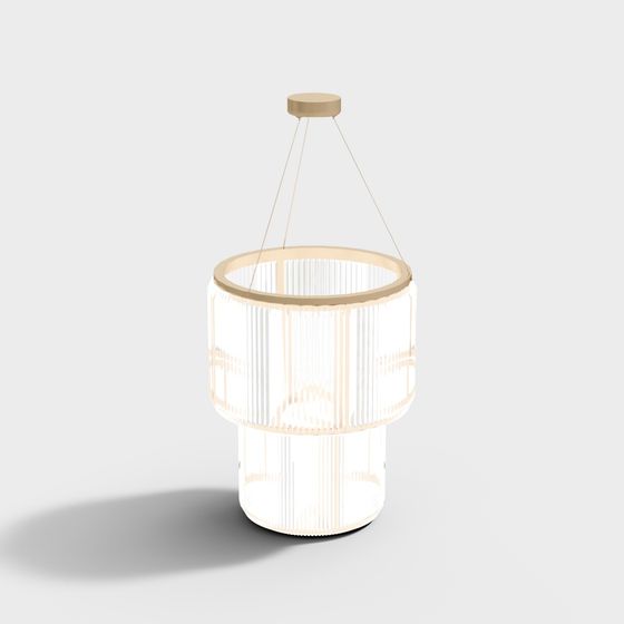 Elegant Low Poly Pendant Light 3D model for Modern Interiors