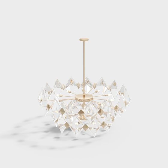Elegant Crystal Diamond Chandelier 3D model
