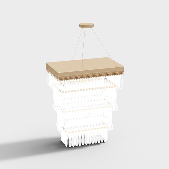 Elegant Polygonal Chandelier 3D model