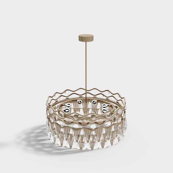 Elegant Low-Poly Chandelier 3D model