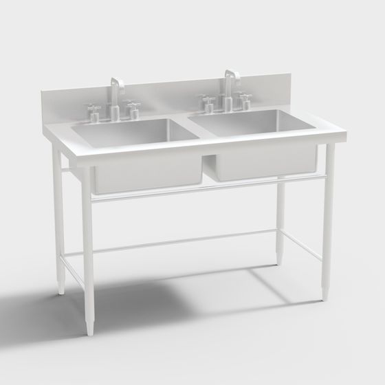 Modern Minimalist Double Sink 3D model
