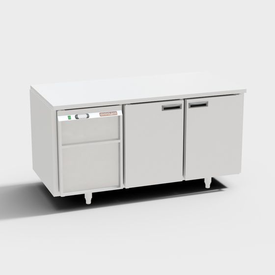 Stylish Industrial Refrigerator 3D model for Creative Projects