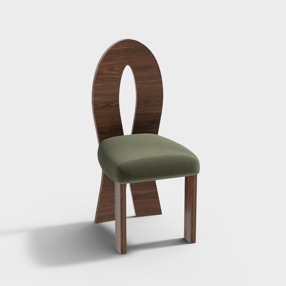 Dining Chair 3D Model in Brown