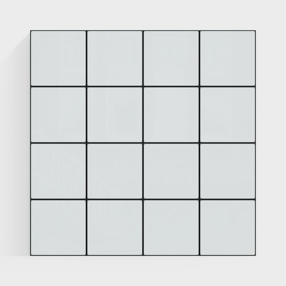 Low-Polygon Grid Screen 3D Model