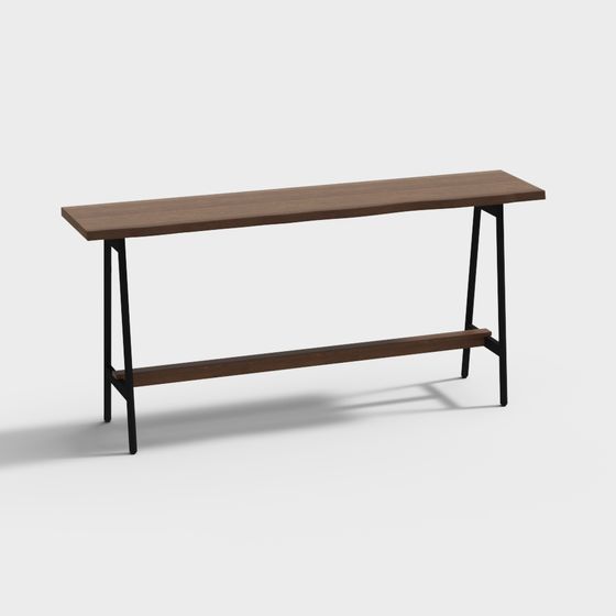 Industrial Long Table 3D model for Modern Aesthetics