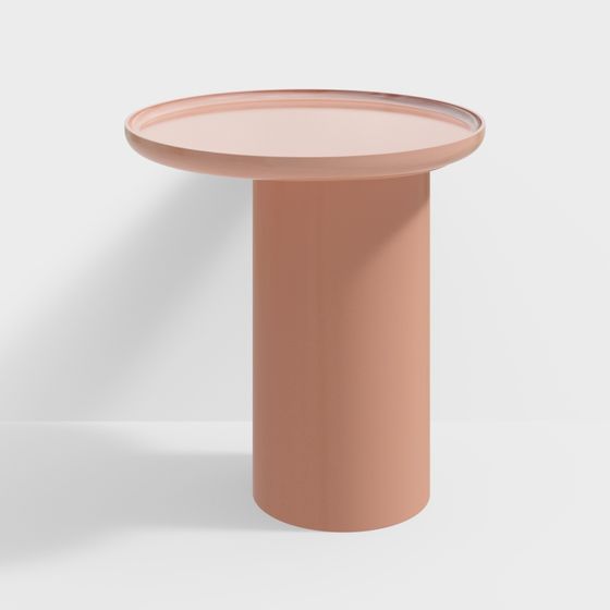Modern Coral Cylindrical Side Table 3D model