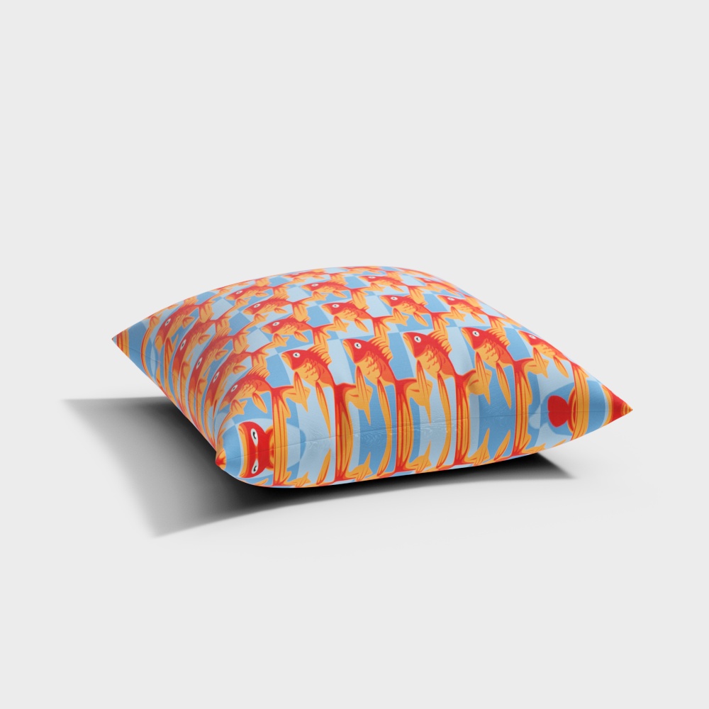 Come Home CALENDULA -cushion cover-50x50x-Goldfish on a Blue Background
