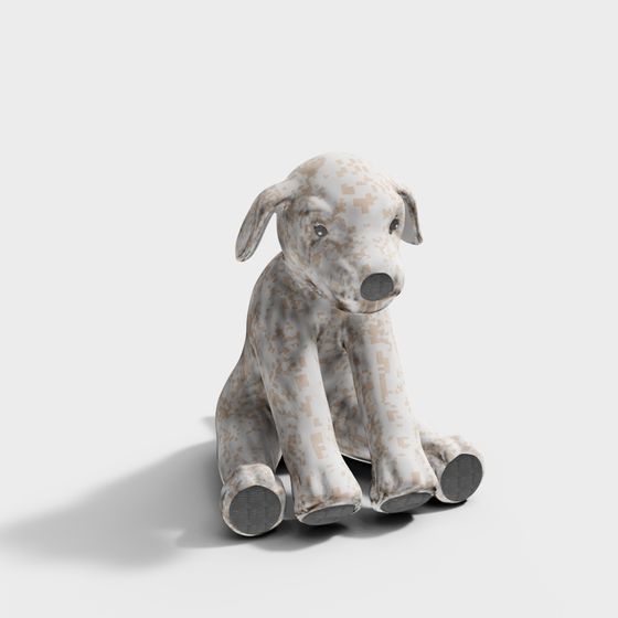 Pixel Dog 3D Model - Charming Low-Poly Design