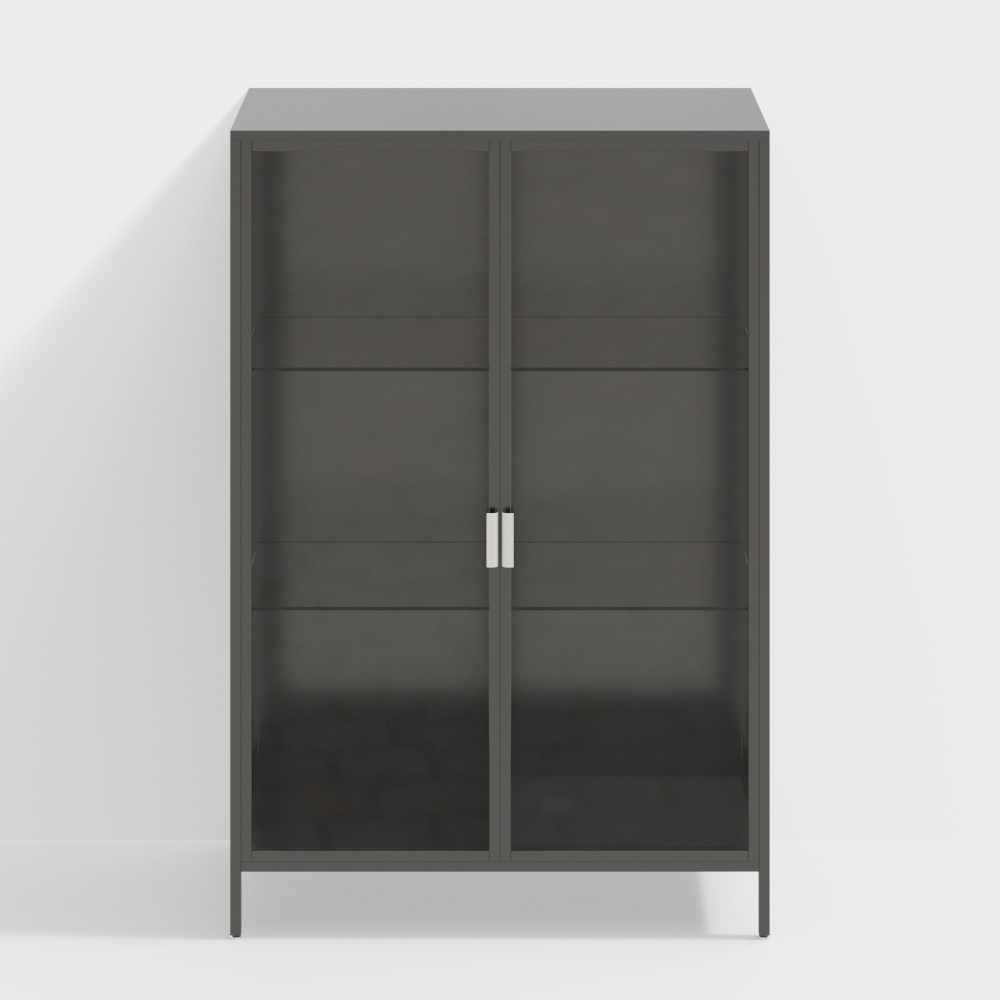 Armadio con Porta in Vetro RIO DE JANEIRO 80x35x120 Nero