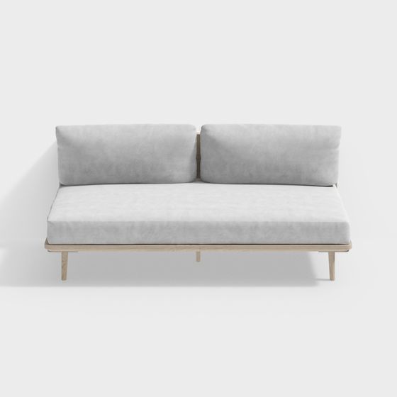 Minimalist Gray Sofa 3D model for Modern Spaces