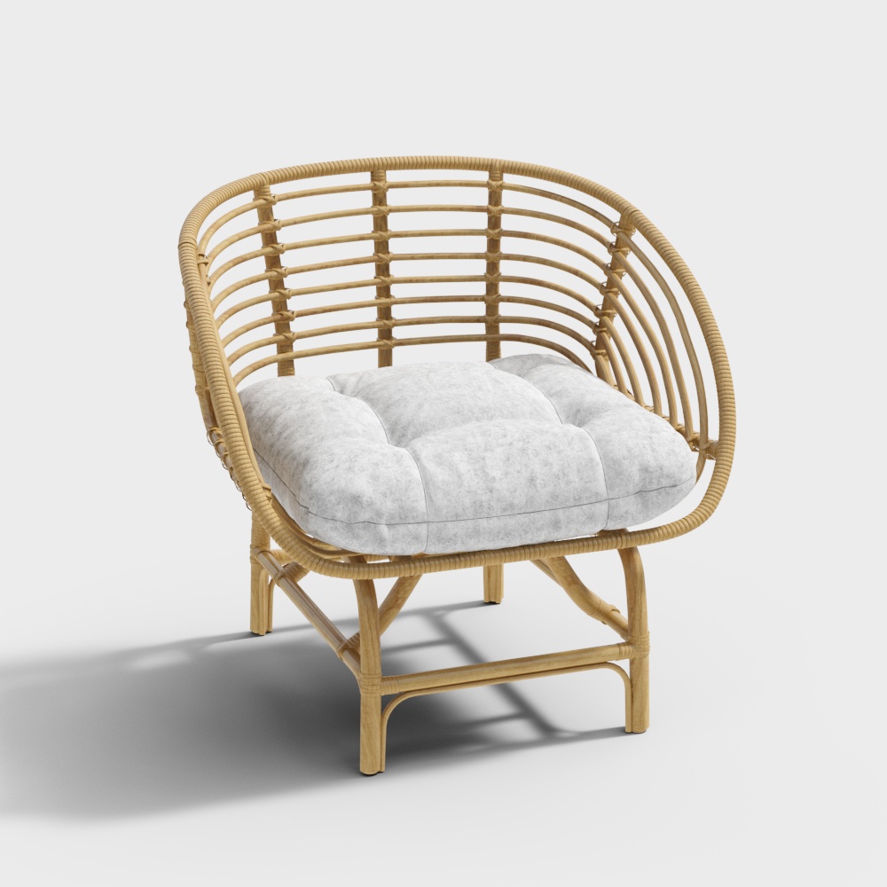 Come Home ESSEN - Poltrona - 63x75x75 - Rattan Naturale