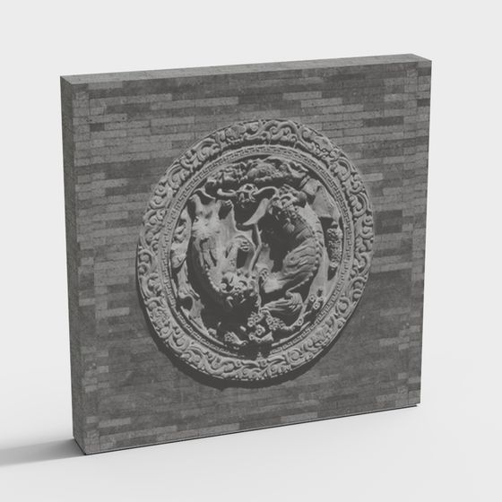 Dragon Relief Panel 3D model