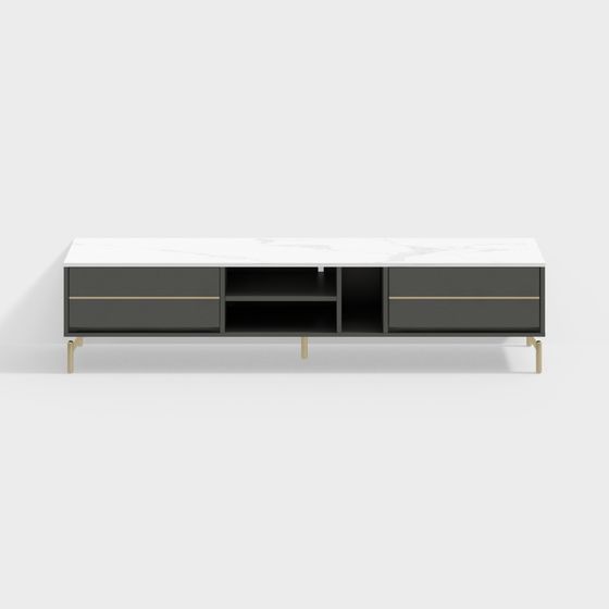 Chic Low-Poly TV Stand 3D model for Contemporary Interiors