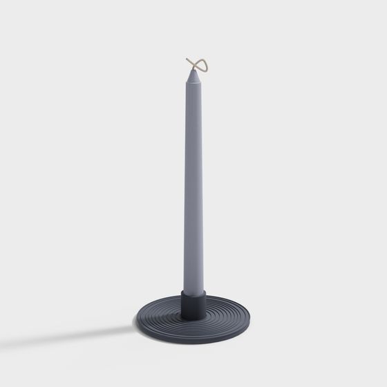 Elegant Gray Candle Holder 3D model
