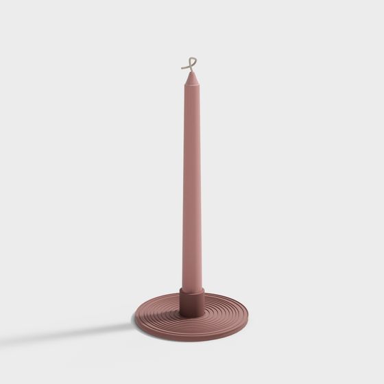 Elegant Pink Candle Holder 3D model