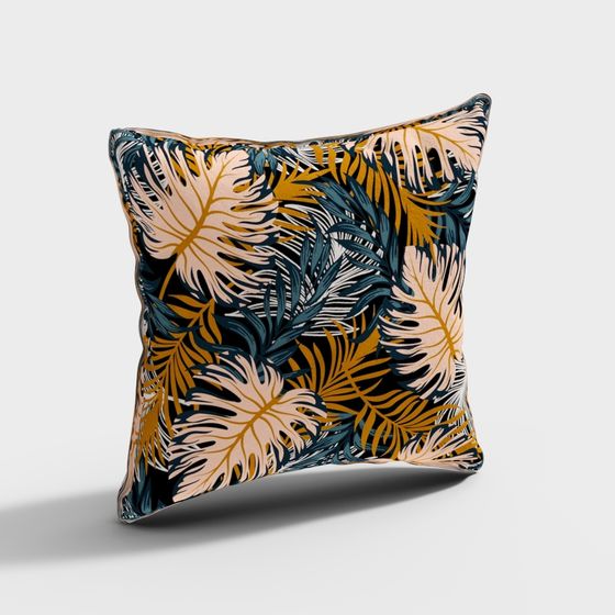 Tropical-Themed Low-Poly Pillow 3D Model