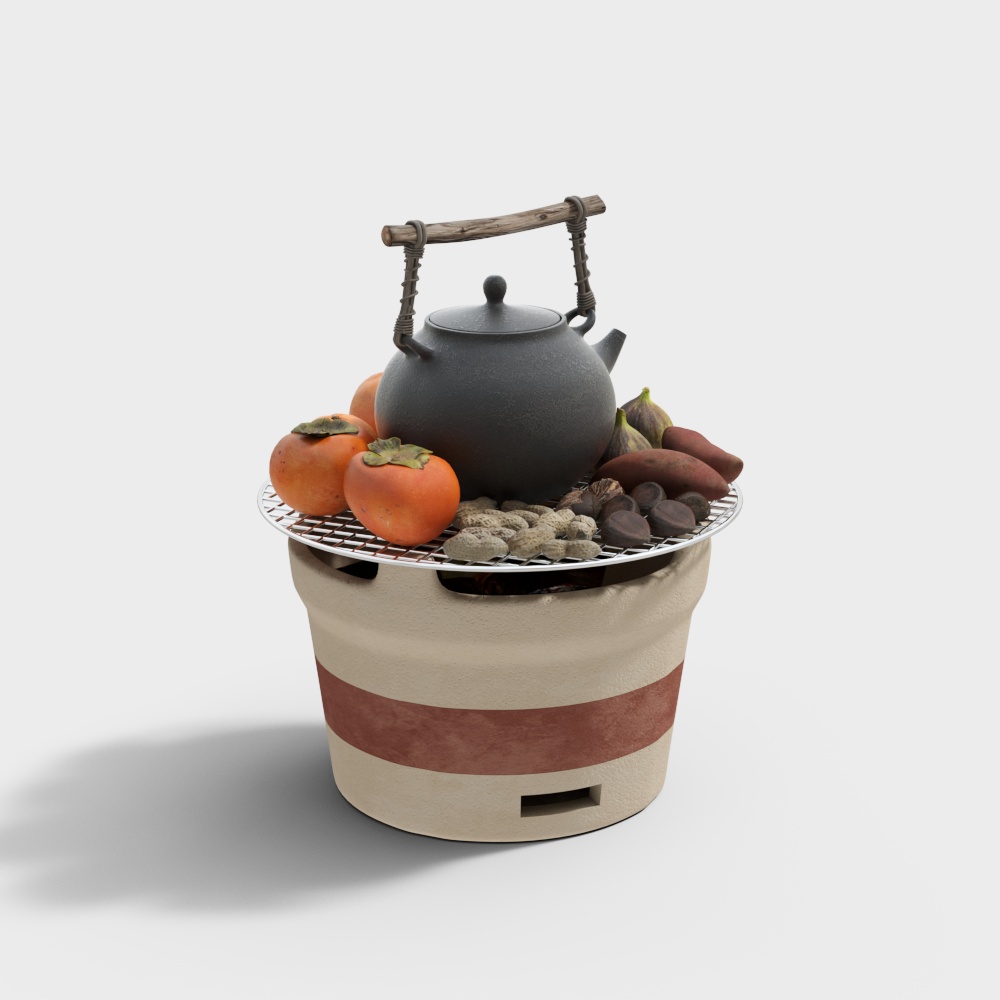 Tea boiling around the stove