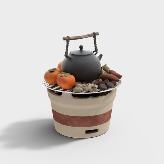 Charming Low-Polygon Tea Room 3D Model