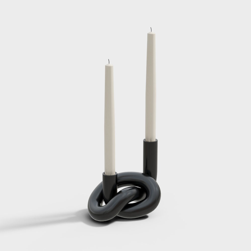Modern Ornaments 3D Model in Black and White