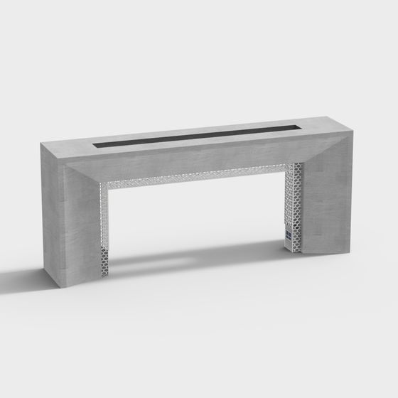 Stylish Concrete Bench 3D model