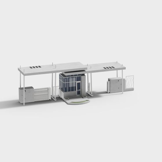 Modern Urban Bus Stop 3D model