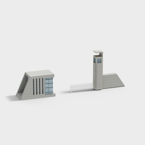 Urban Boundary Low Poly 3D model