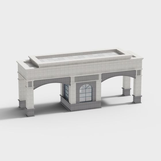 Unique Low-Polygon Arch Structure 3D model