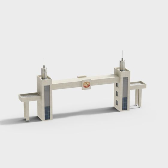 Stylish City Gate 3D model for Modern Creations