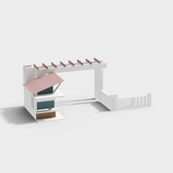 Futuristic Low-Poly Architecture 3D Model