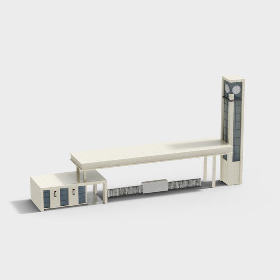 City Station Low-Poly 3D model