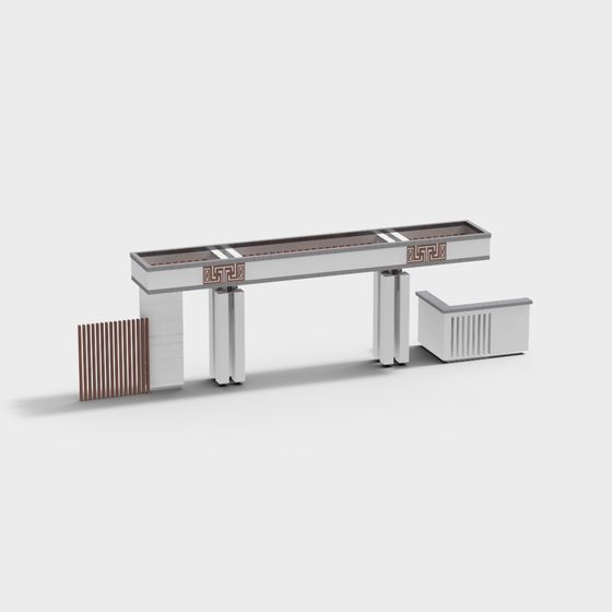 Urban Footbridge Low-Poly 3D model