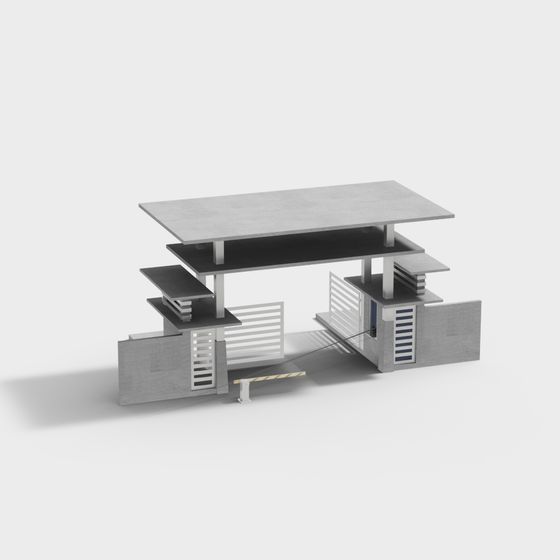 Concrete Bridge Low Poly 3D model