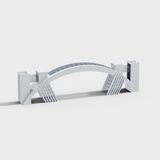 Futuristic Minimalist Bridge 3D model