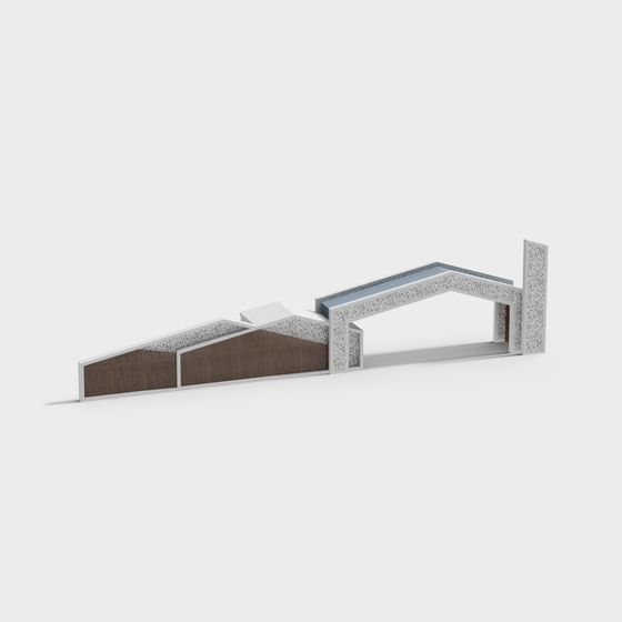 Urban Gateway 3D model with Unique Low-Poly Design