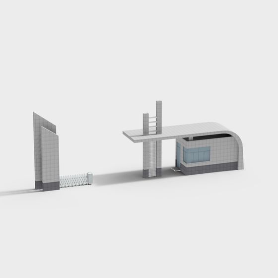 Stylish Low-Polygon Building 3D model