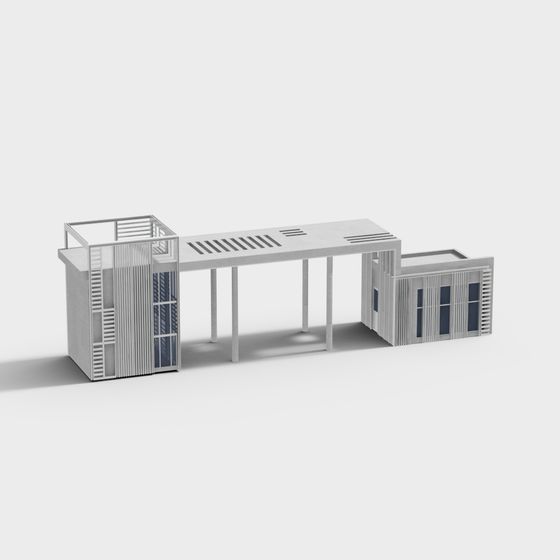 Unique Low-Polygon 3D Model for Modern Architecture