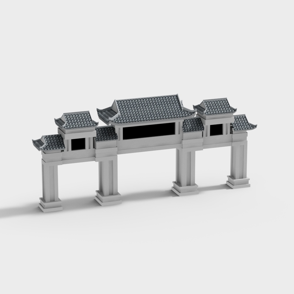 Oriental Ancient Bridge 3D model